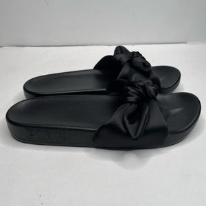 Victoria's Secret VS PINK Bow Slides Black Size M